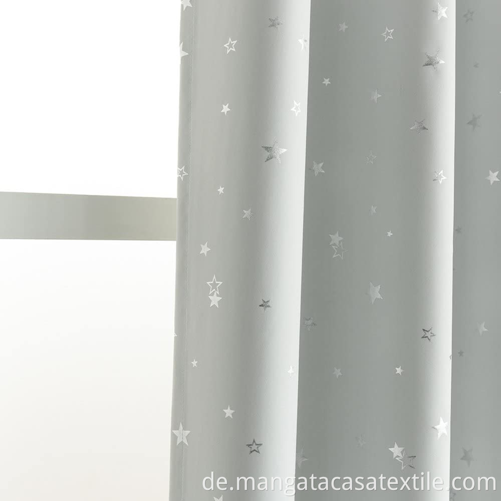 Grey Printing Blankout Curtain